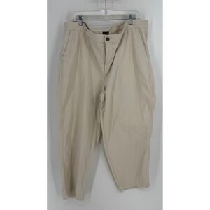 J.Crew Womens Utility Tapered Pants Cream Beige Cotton BJ493 Size 22 Plus